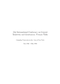 Plenary Talks
