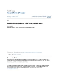 Righteousness and Redemption in the Epistles of Paul