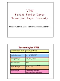 Secure Socket Layer Transport Layer Security