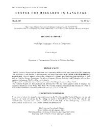 Technical Report, Vol