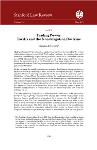 Trading Power: Tariffs and the Nondelegation Doctrine