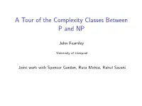 A Tour of the Complexity Classes Between P and NP