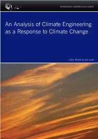 An Analysis of Climate Engineering As a Response to Climate Change