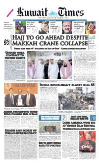 Hajj to Go Ahead Despite Makkah Crane Collapse