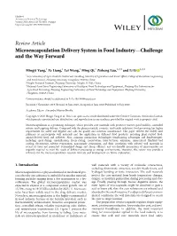 Microencapsulation Delivery System in Food Industry—Challenge and the Way Forward