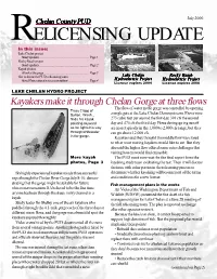 RELICENSING UPDATE in This Issue: Lake Chelan Project Study Updates