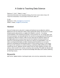 A Guide to Teaching Data Science