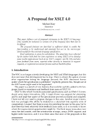 A Proposal for XSLT