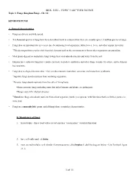 BIOL 1030 – TOPIC 3 LECTURE NOTES Topic 3: Fungi (Kingdom Fungi – Ch