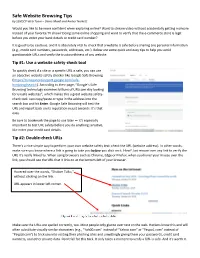 Safe Website Browsing Tips