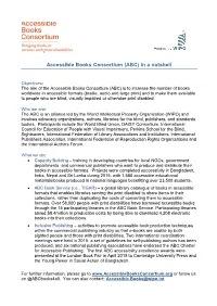 Accessible Books Consortium (ABC) in a Nutshell