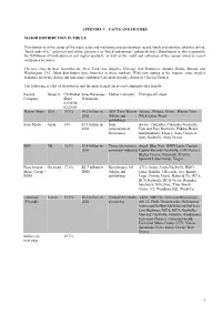 Appendix V : Facts and Figures Major Distribution in the Us