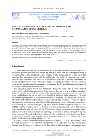 Application of Kalman Filter in Navigation Process of Automated Guided Vehicles