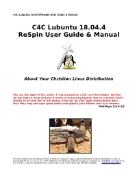 C4C Lubuntu 18.04.4 Respin User Guide & Manual