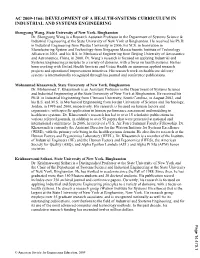 Development of a Health Systems Curriculum in Industrial And