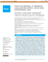 Genus-Level Phylogeny of Cephalopods Using Molecular Markers: Current Status and Problematic Areas