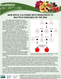 New Apple Cultivars with Resistance to Multiple Diseases on the Way