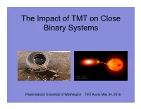 The Impact of TMT on Close Binary Systems