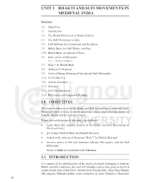 Unit 3 Bhakti and Sufi Movements in Medieval India