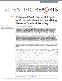Enhanced Prediction of Hot Spots at Protein-Protein Interfaces Using Extreme Gradient Boosting