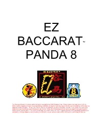 EZ Baccarat with Panda 8 Rules