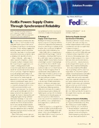 Fedex Powers Supply Chains Through Synchronized Reliability