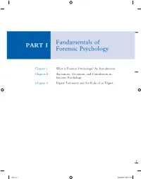 Fundamentals of Forensic Psychology PART I