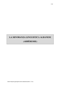 La Minoranza Linguistica Albanese (Arbëreshe)