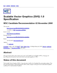 SVG) 1.0 Specification W3C Candidate Recommendation 02 November 2000