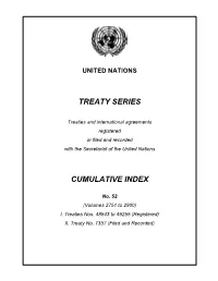 Treaty Series Cumulative Index