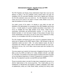 Administrative Report: Uganda Census of 1991 INTRODUCTION