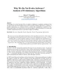 Analysis of Evolutionary Algorithms