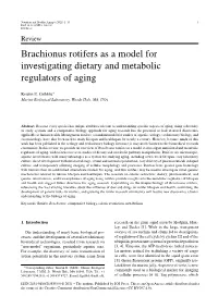 Brachionus Rotifers As a Model for Investigating Dietary and Metabolic Regulators of Aging