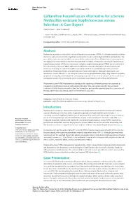 Ceftaroline Fosamil As an Alternative for a Severe Methicillin-Resistant Staphylococcus Aureus Infection: a Case Report