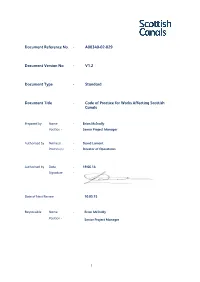 Code of Practice for Works Affecting Scottish Canals A00340-02-029 V1.2
