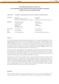 Competitive Tendering for Bus Services: the Improved Adelaide Model
