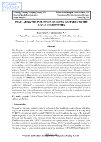 Evaluating the Influence of Greek Geoparks to the Local Communities