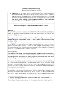 Reserve Intelligence Support Within the Defence Forces