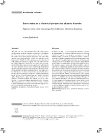 Some Notes on a Historical Perspective of Panic Disorder