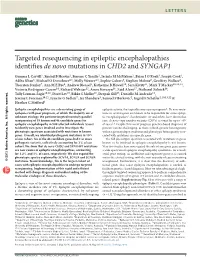 Targeted Resequencing in Epileptic Encephalopathies Identifies De