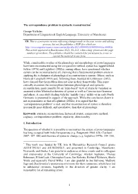 The Correspondence Problem in Syntactic Reconstruction*