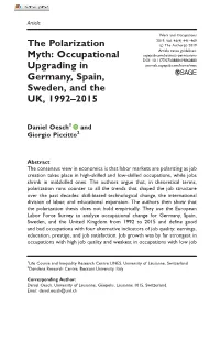 The Polarization Myth: Occupational Upgrading in Germany, Spain
