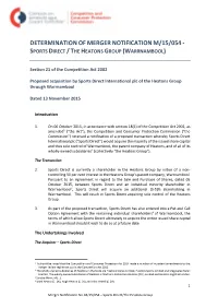 Determination Ofmergernotificationm/15/054
