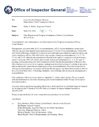Final Report on the Program Evaluation of Peace Corps/Malawi (IG-13-02-E)