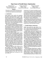 Open Issues in Parallel Query Optimization