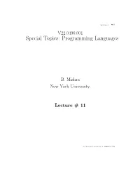 Special Topics: Programming Languages