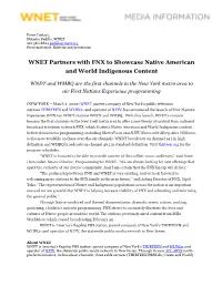 WNET Partners with FNX to Showcase Native American and World Indigenous Content