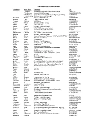 8848 – Boitshepi – I&AP Database Last Name First Name Company