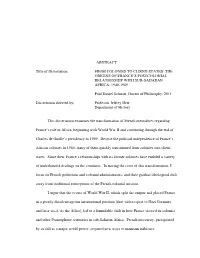 ABSTRACT Title of Dissertation: from COLONIES