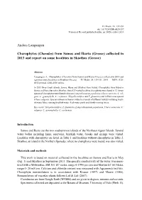 Anders Langangen Charophytes (Charales) from Samos and Ikaria (Greece) Collected in 2013 and Report on Some Localities in Skiath